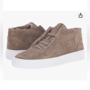 NEW via spiga sartin suede shearling sneakers ankle booties chukka  7.5